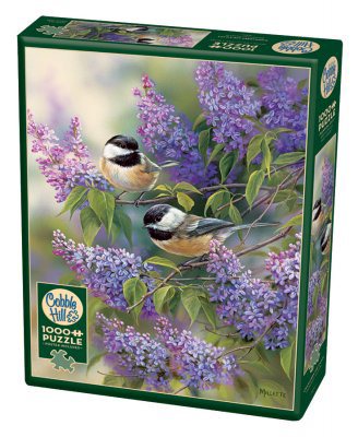 Chickadees and lilacs 1000 bitars pussel