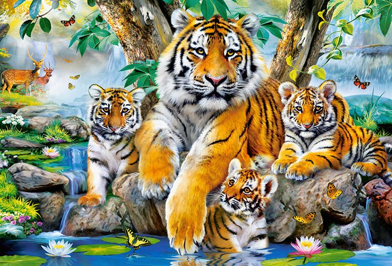 Pussel Castorland 1000 bitar Tigers by the Stream