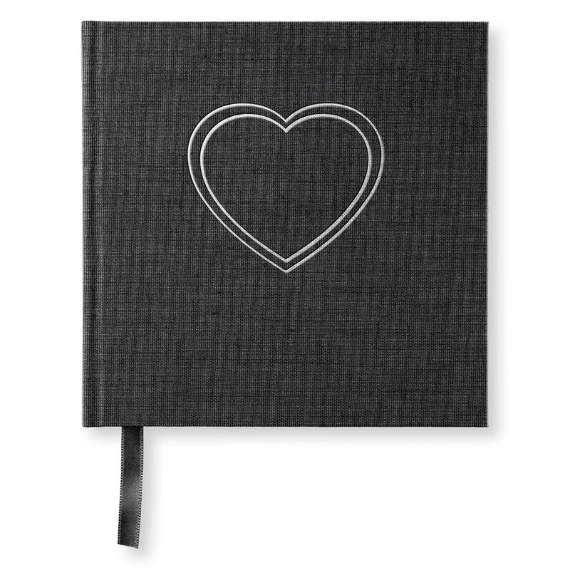 PaperStyle  BLANK BOOK Heart 185 x 185 Transparent Black