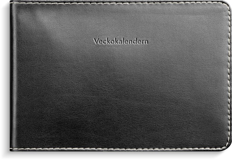 Veckokalendern 2027 svart konstläder