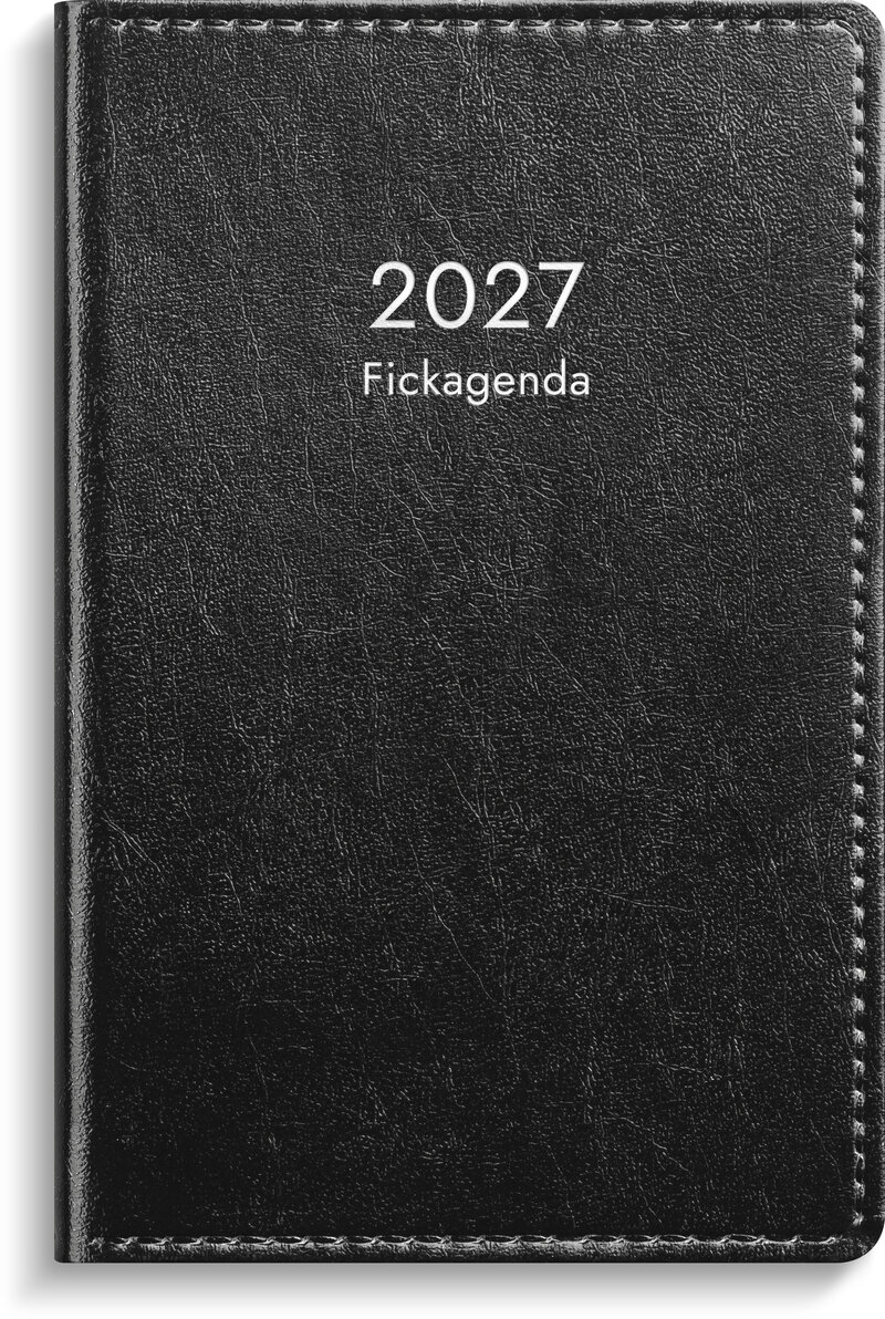Fickagenda 2027 svart konstläder