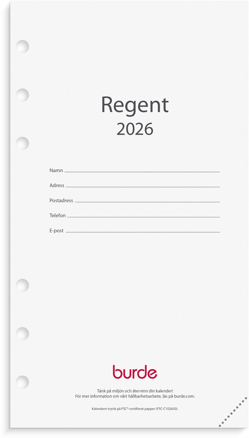 Kalender 2026 Regent kalendersats