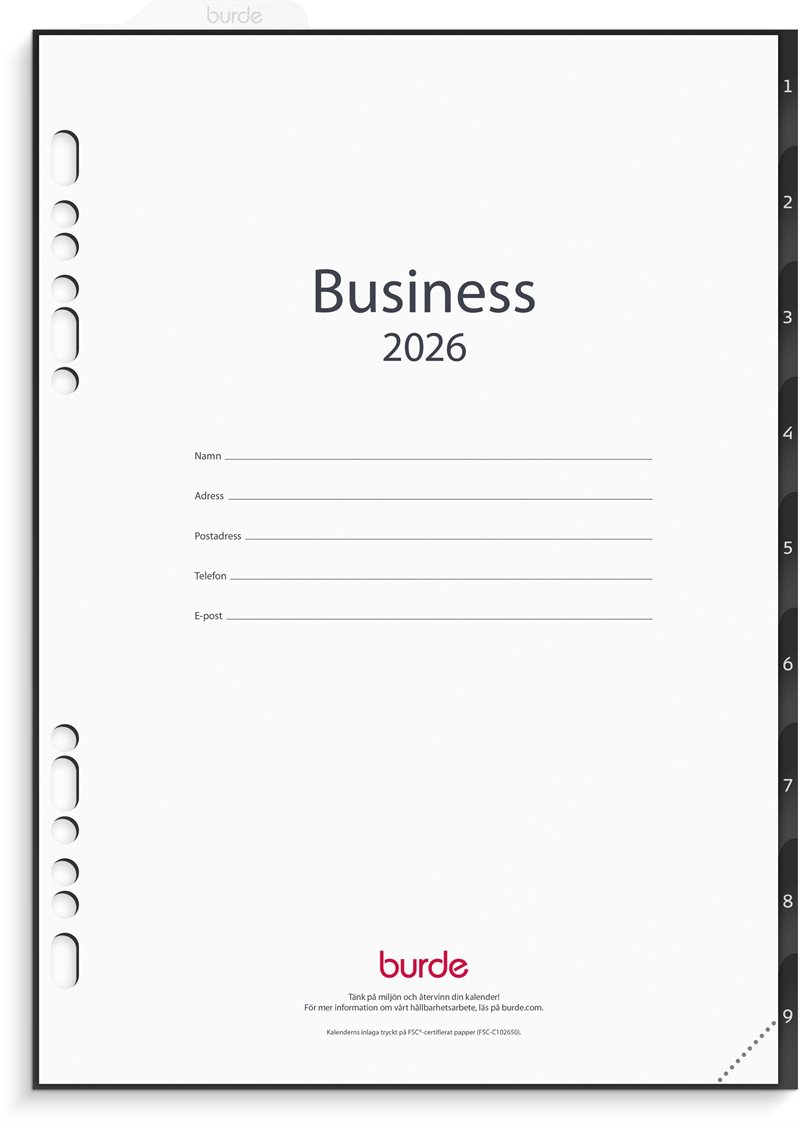 Kalender 2026 Business grundsats
