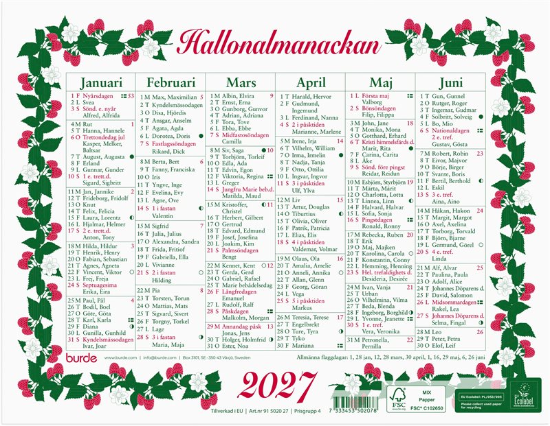 Lilla Hallonalmanackan 2027