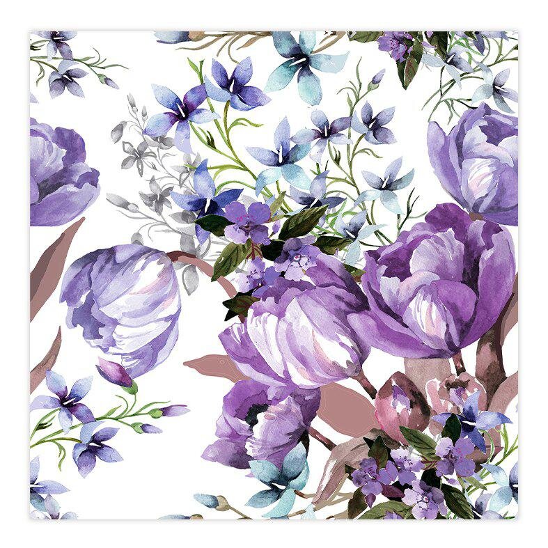 Matservetter 20p Lila blomster