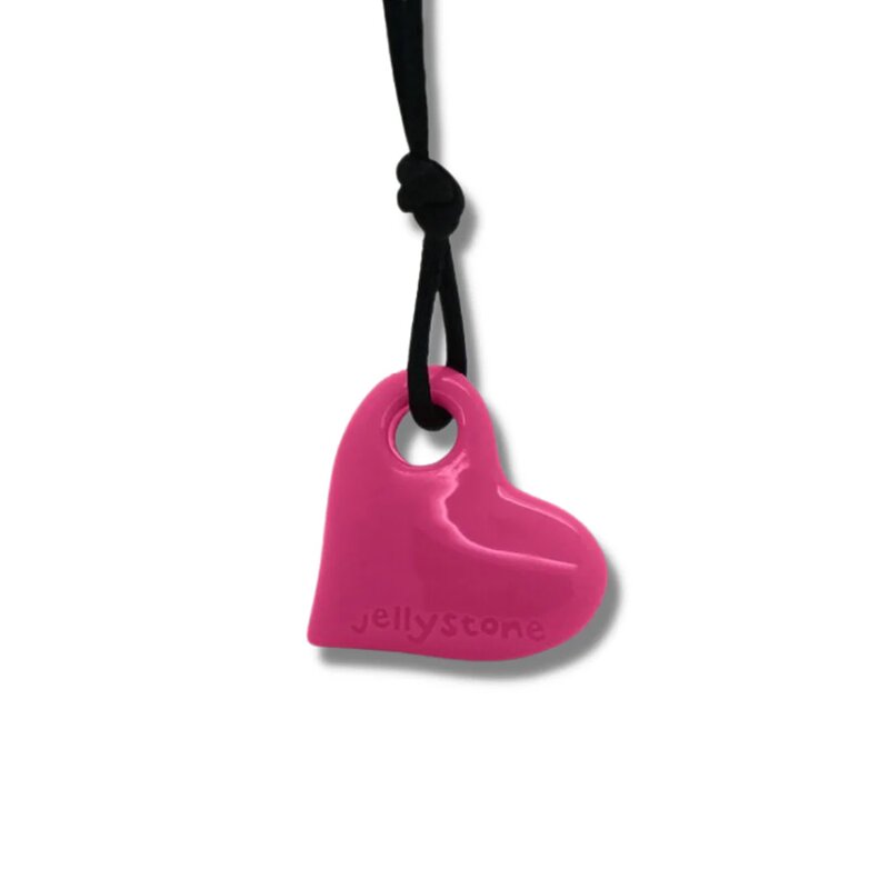 Chew Necklace: Heart Pendant pink-firm