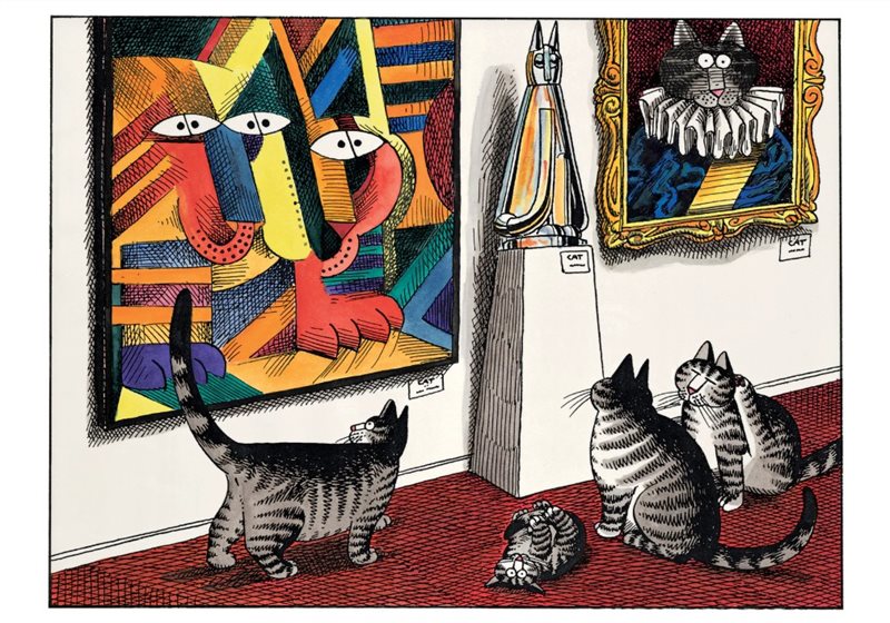 Cats Viewing Modern Art Notecard