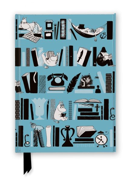 Moomin Bookshelves: Pale Blue (Foiled Journal) Linjerad