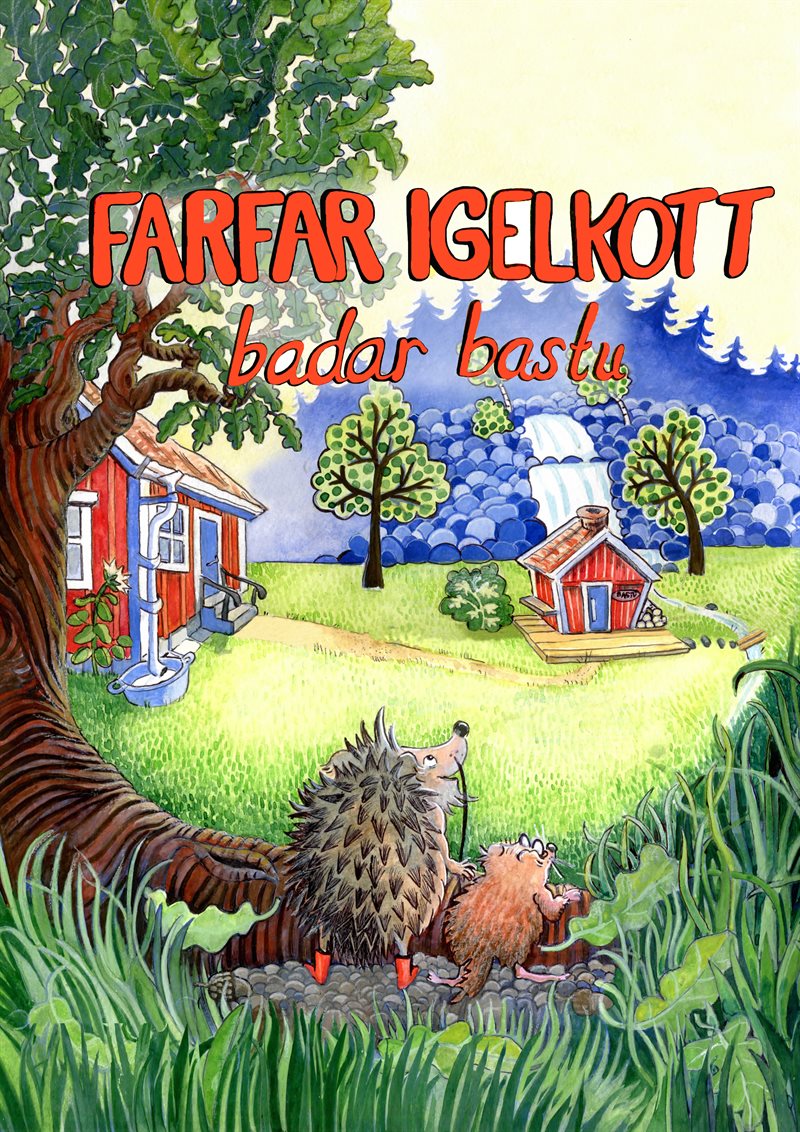 Farfar Igelkott badar bastu