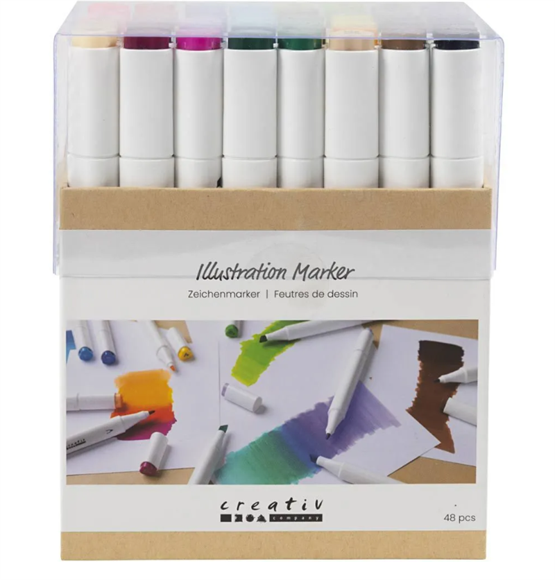 Färgpennor Illustration marker 48-pack