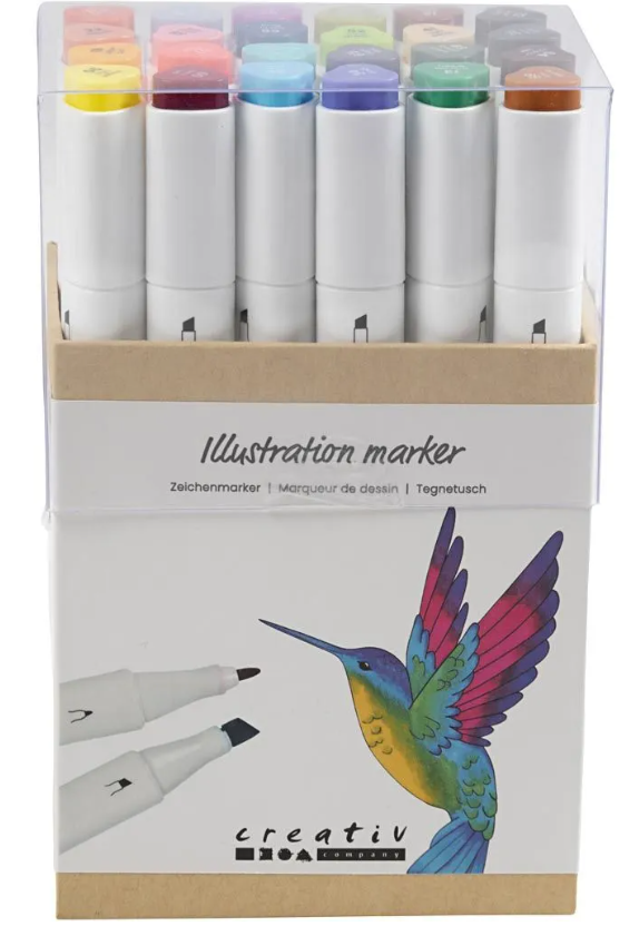 Färgpennor Illustration marker 24-pack