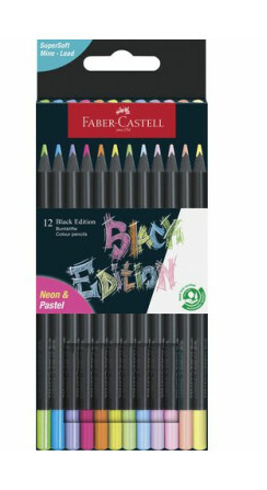 Träfärgpennor Faber-Castell Black edition pastell 12-pack