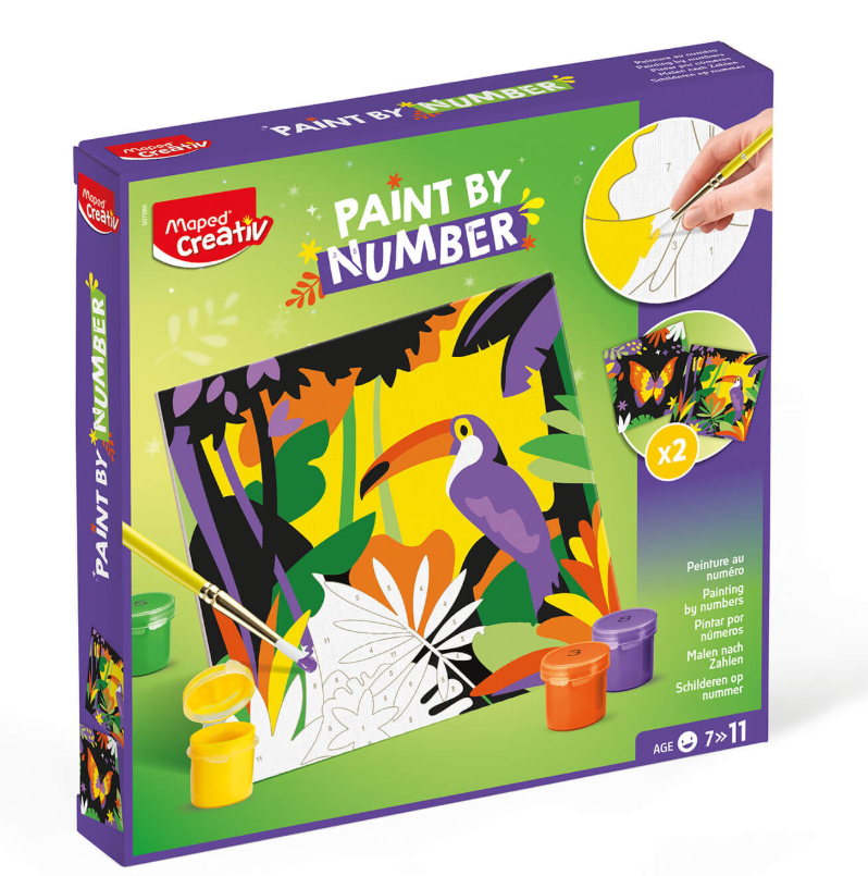 Paint by number målardukar 2-pack fjäril/fågel