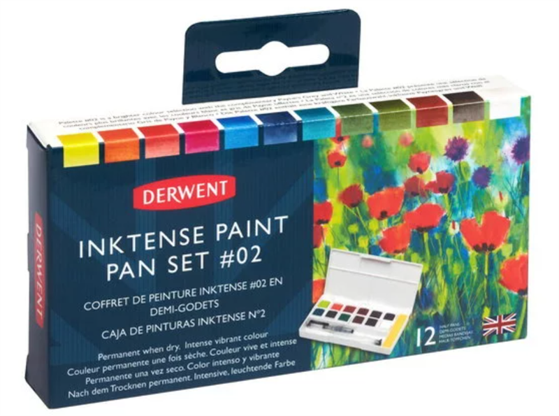 Akvarellfärg 12 färger 02 Simply pocket set alvkoppar