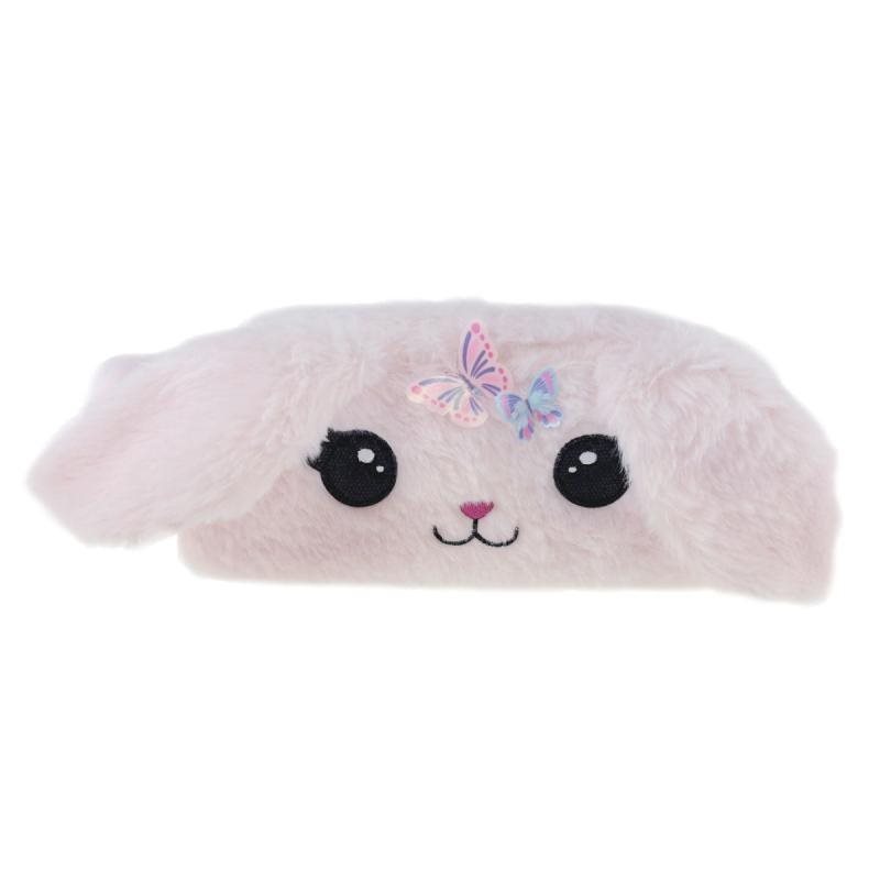 Pennfodral fluffig rosa kanin