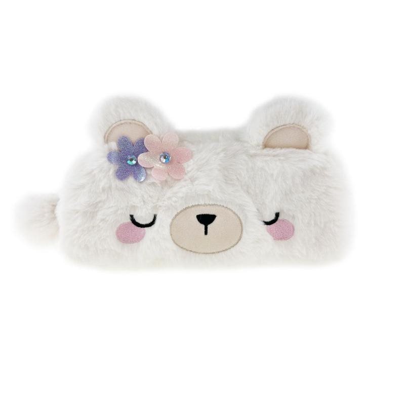 Pennfodral fluffig vit björn