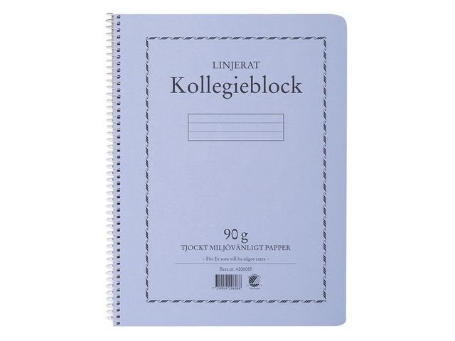 Kollegieblock A4 90g 70 blad linjerat
