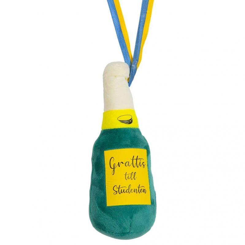 Mjukisdjur student champagneflaska 22 cm