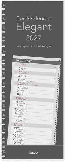 Bordskalender Elegant 2027 spiral