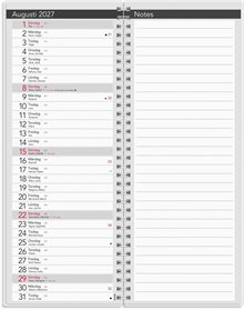 Bordskalender Elegant 2027 spiral