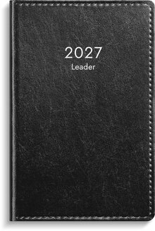 Kalender 2027 Leader svart konstläder inb