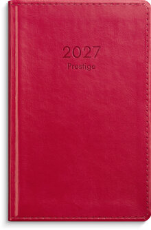 Kalender 2027 Prestige rött konstläder
