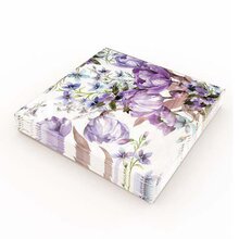 Kaffeservett 20p Lila blomster