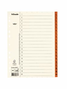 Pappregister Servo A4 1-20 brun